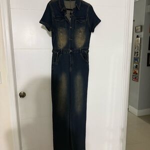 Fashion Nova Dark Denim Jumpsuit